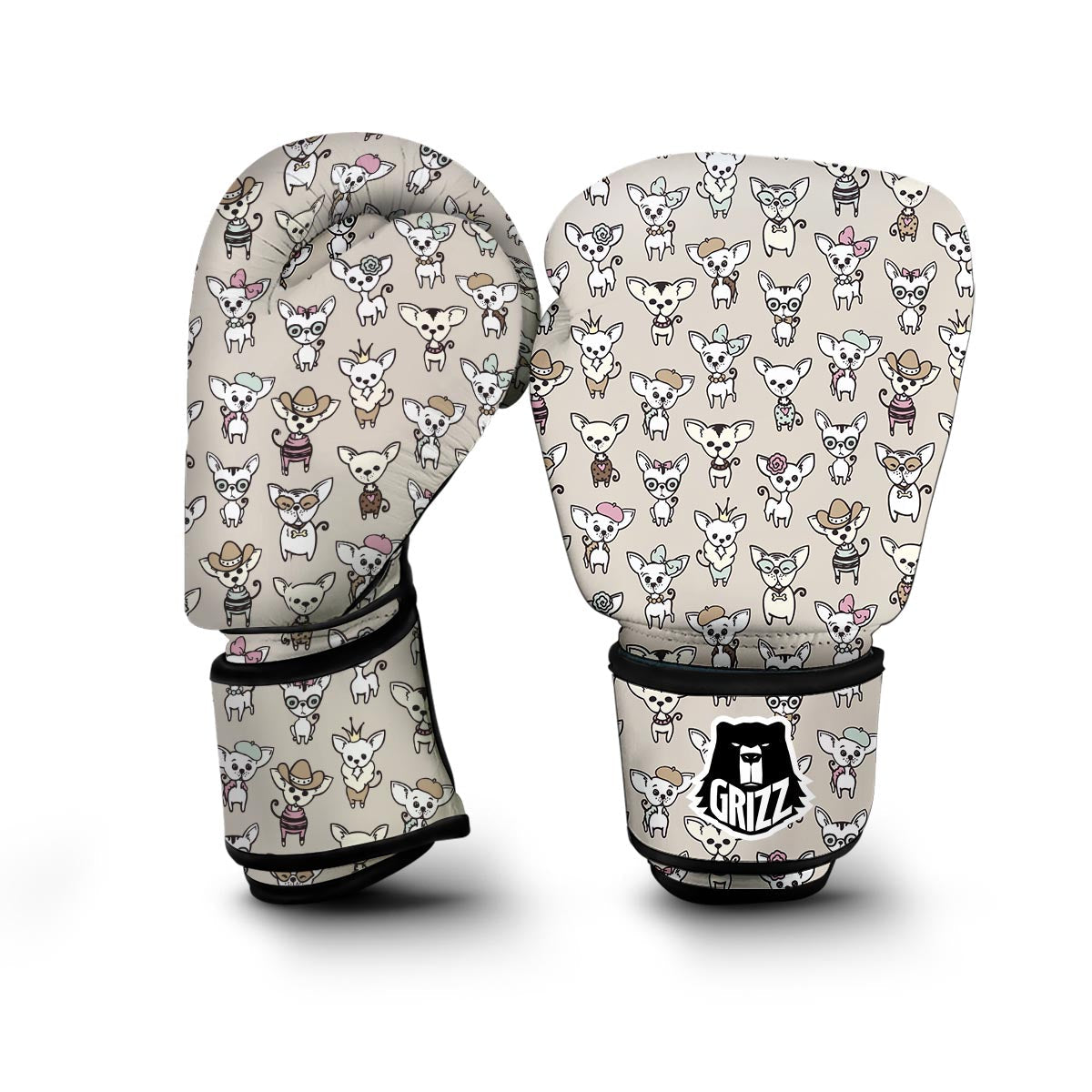 Pattern Print Chihuahua Boxing Gloves-grizzshop