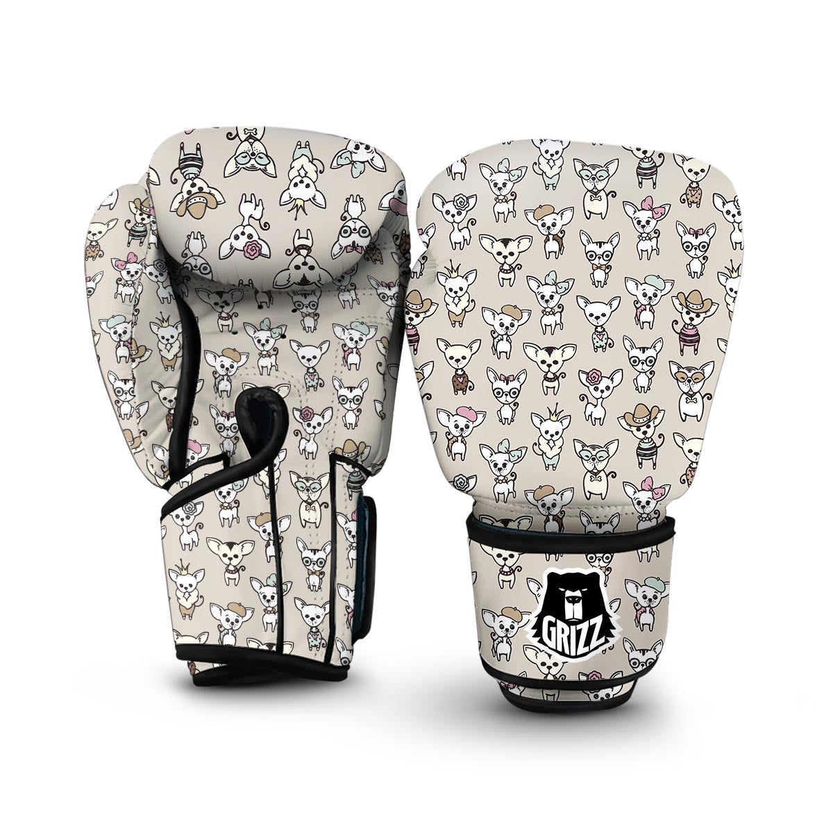 Pattern Print Chihuahua Boxing Gloves-grizzshop