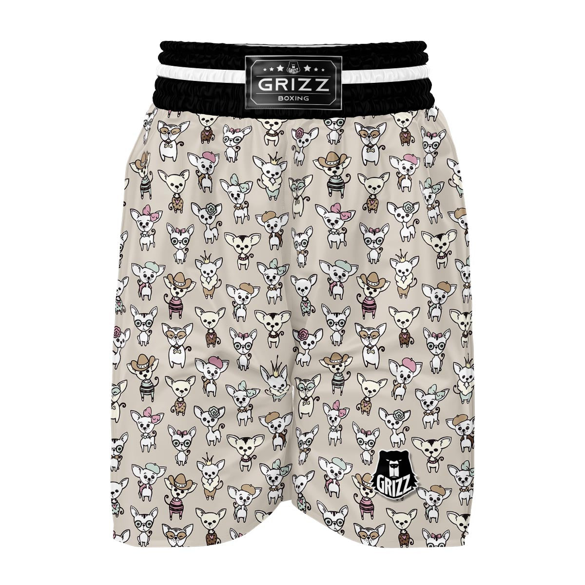 Pattern Print Chihuahua Boxing Shorts-grizzshop
