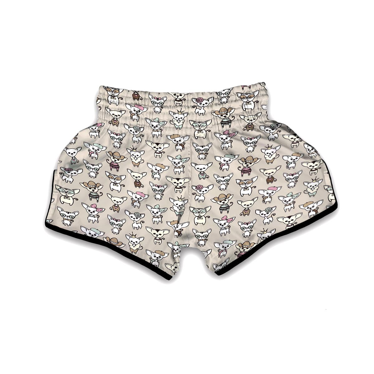 Pattern Print Chihuahua Muay Thai Boxing Shorts-grizzshop