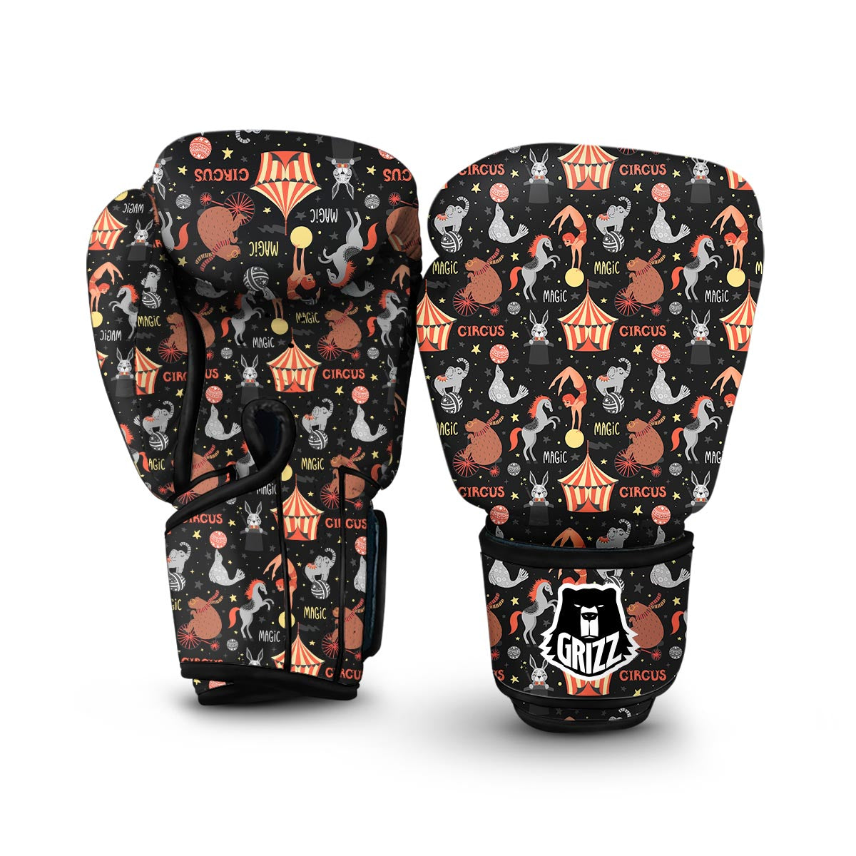 Pattern Print Circus Boxing Gloves-grizzshop