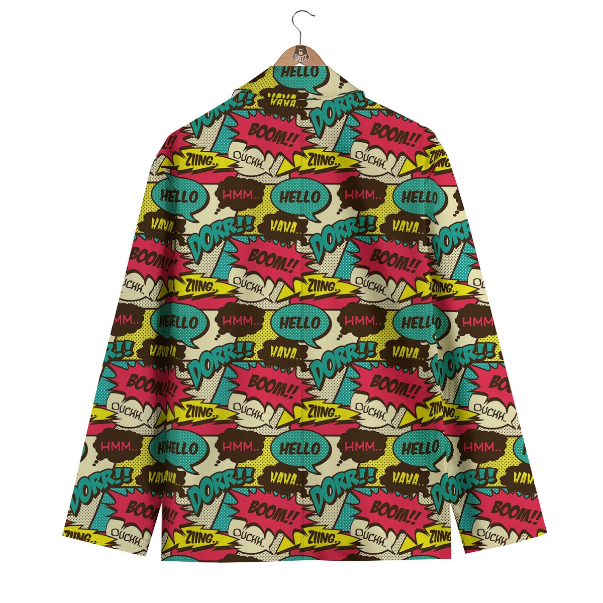 Pattern Print Comic Book Strip Men's Blazer-grizzshop