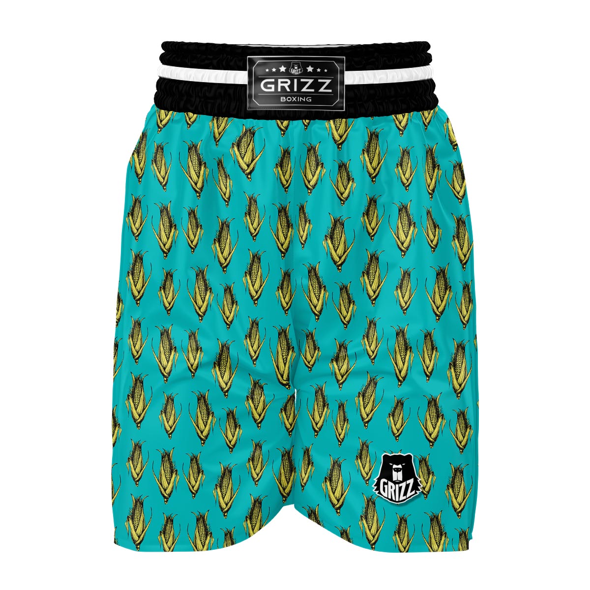 Pattern Print Corn Boxing Shorts-grizzshop