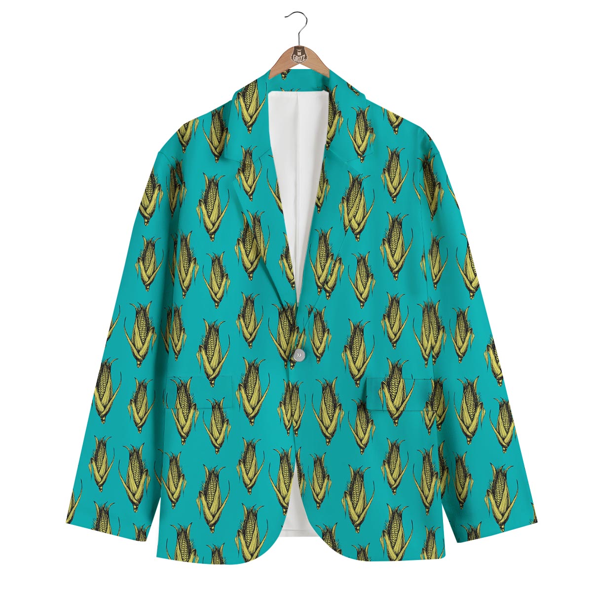 Pattern Print Corn Men's Blazer-grizzshop