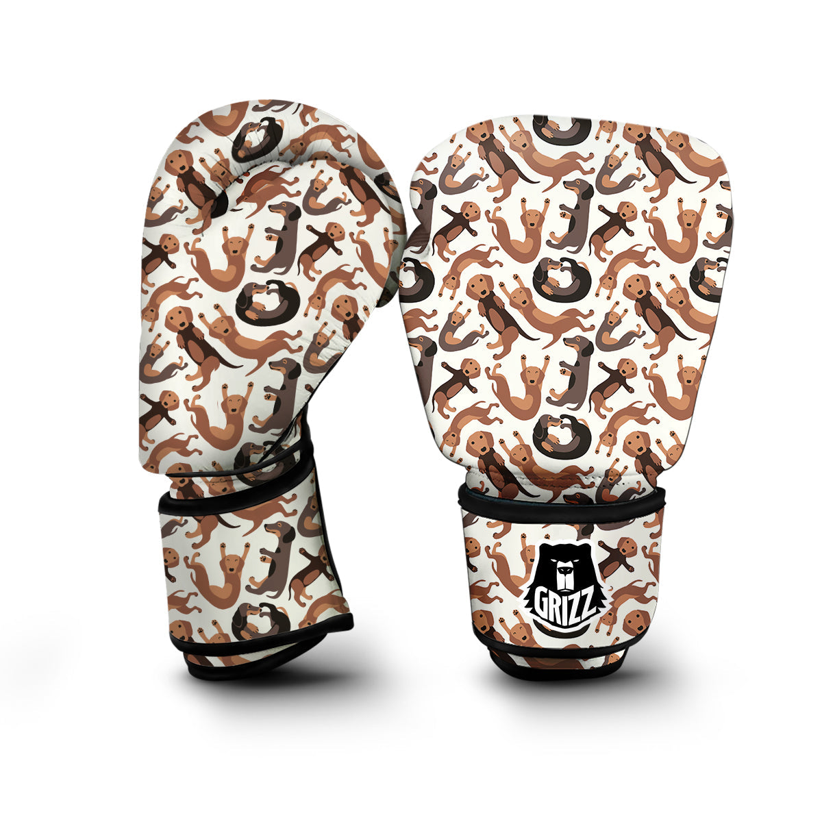 Pattern Print Dachshund Wiener Dog Boxing Gloves-grizzshop
