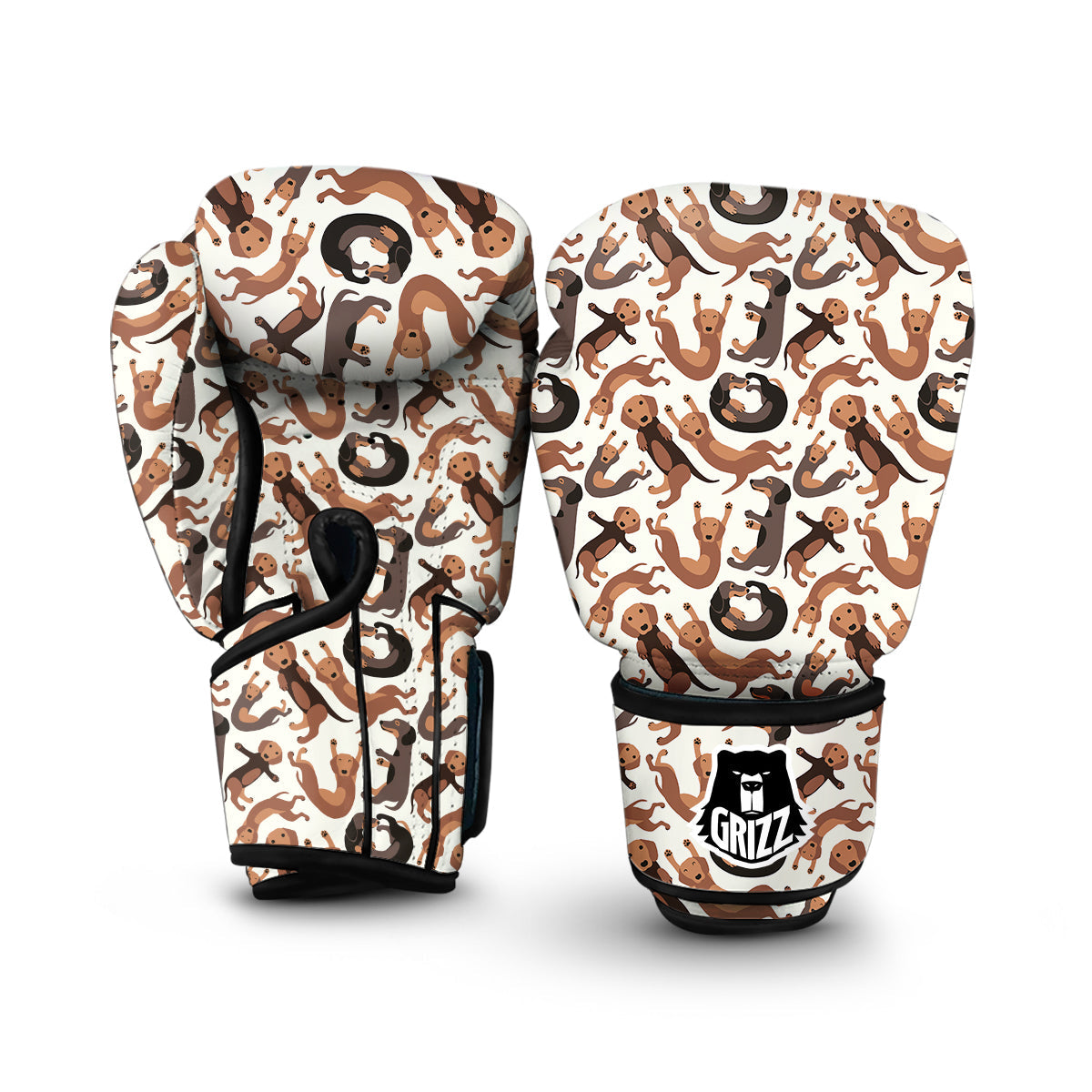 Pattern Print Dachshund Wiener Dog Boxing Gloves-grizzshop