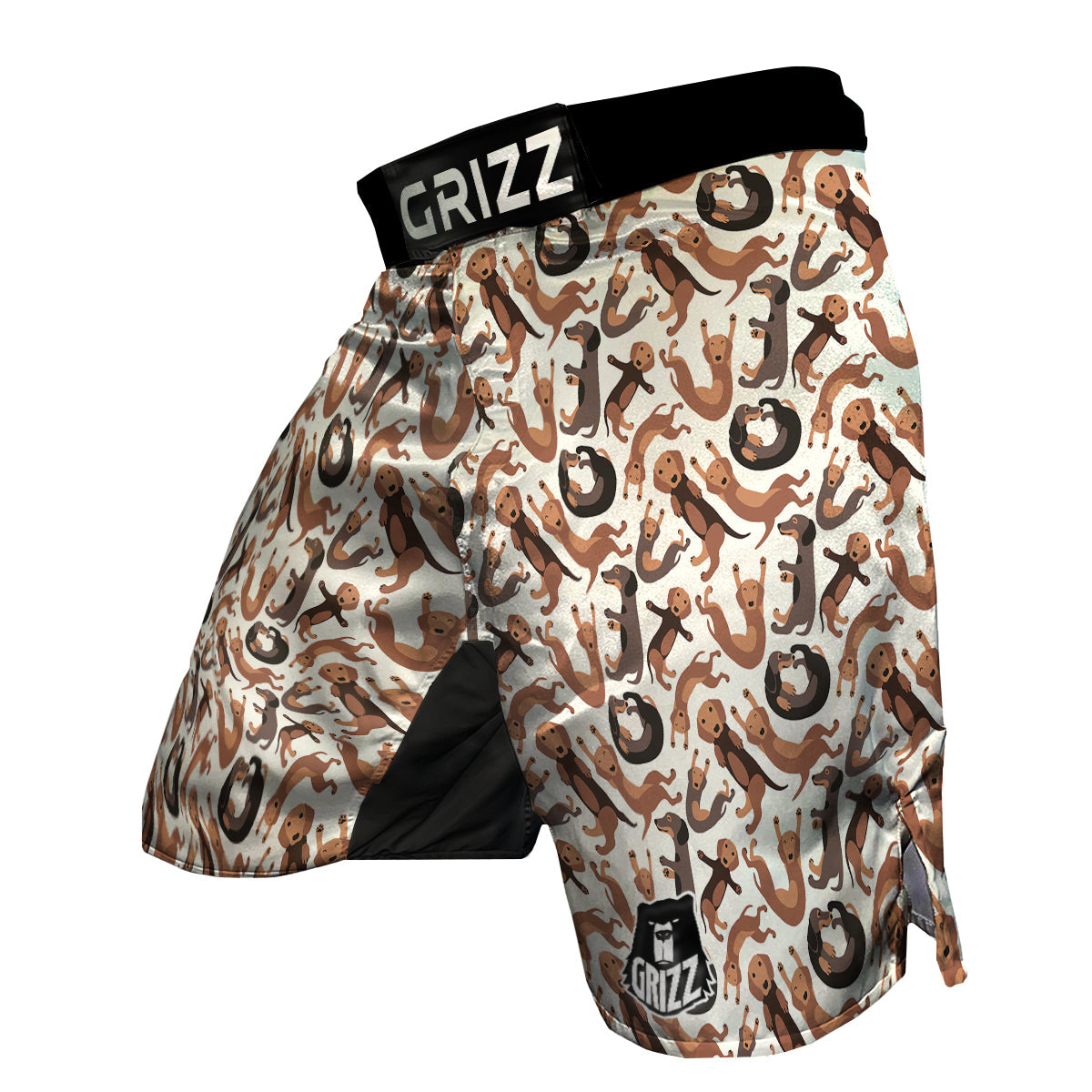 Pattern Print Dachshund Wiener Dog MMA Shorts-grizzshop
