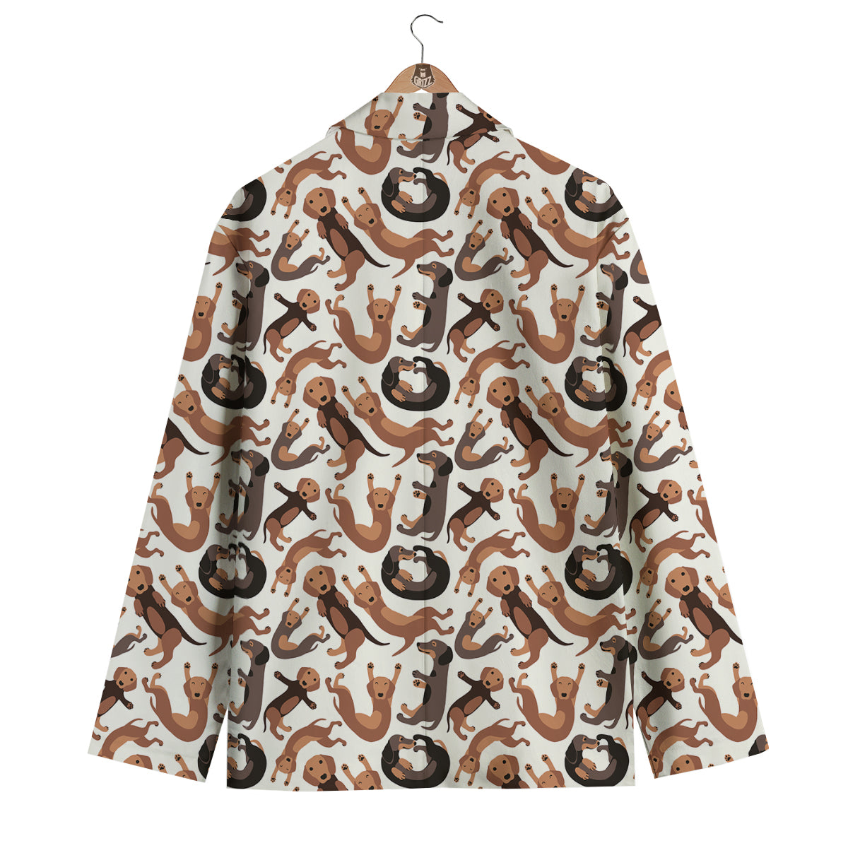 Pattern Print Dachshund Wiener Dog Men's Blazer-grizzshop