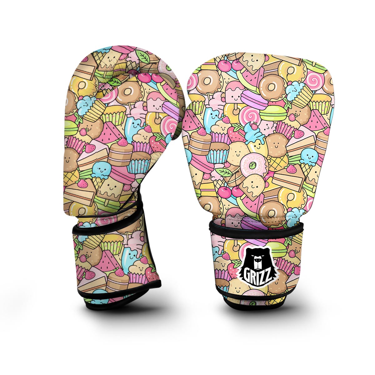 Pattern Print Dessert Cupcake Boxing Gloves-grizzshop
