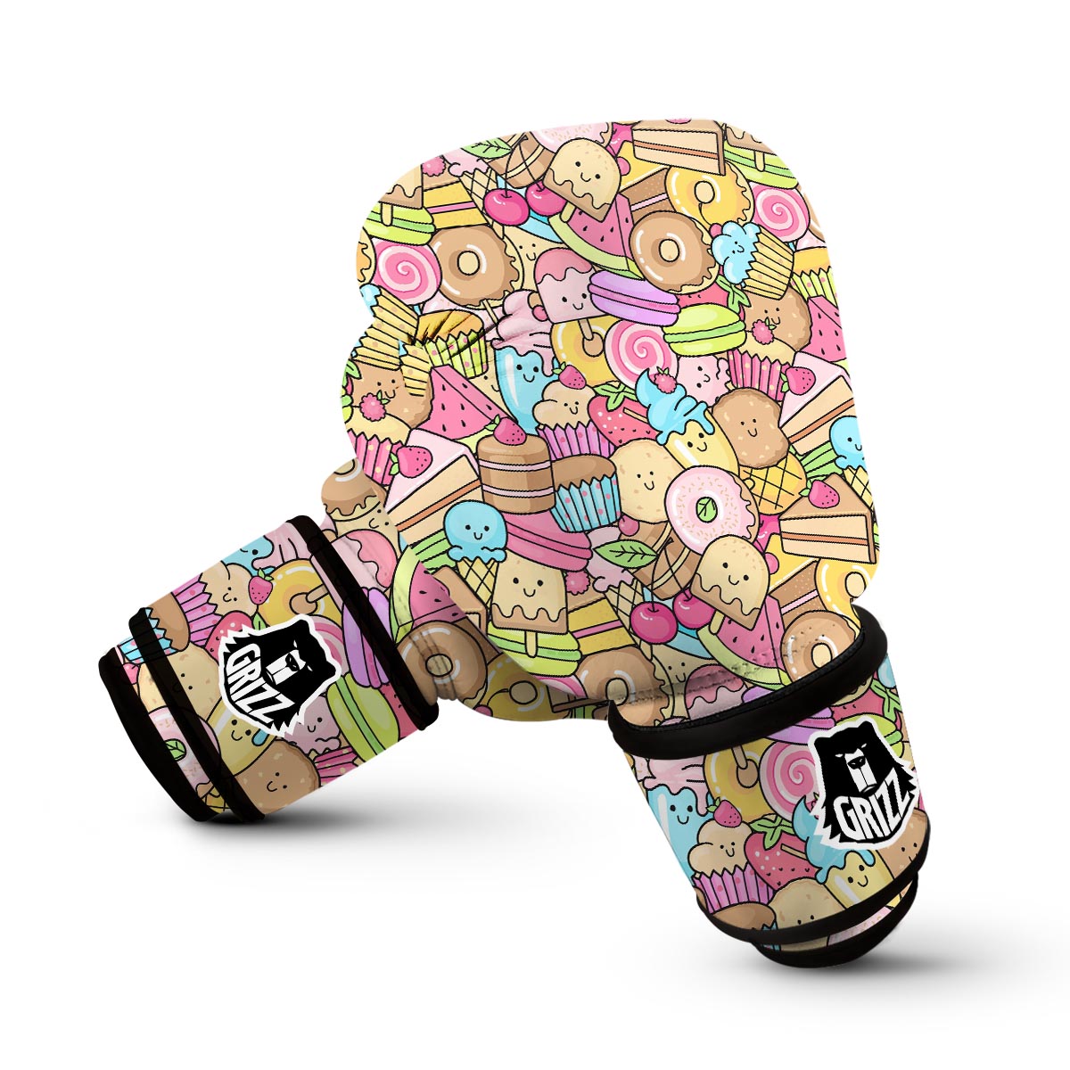 Pattern Print Dessert Cupcake Boxing Gloves-grizzshop
