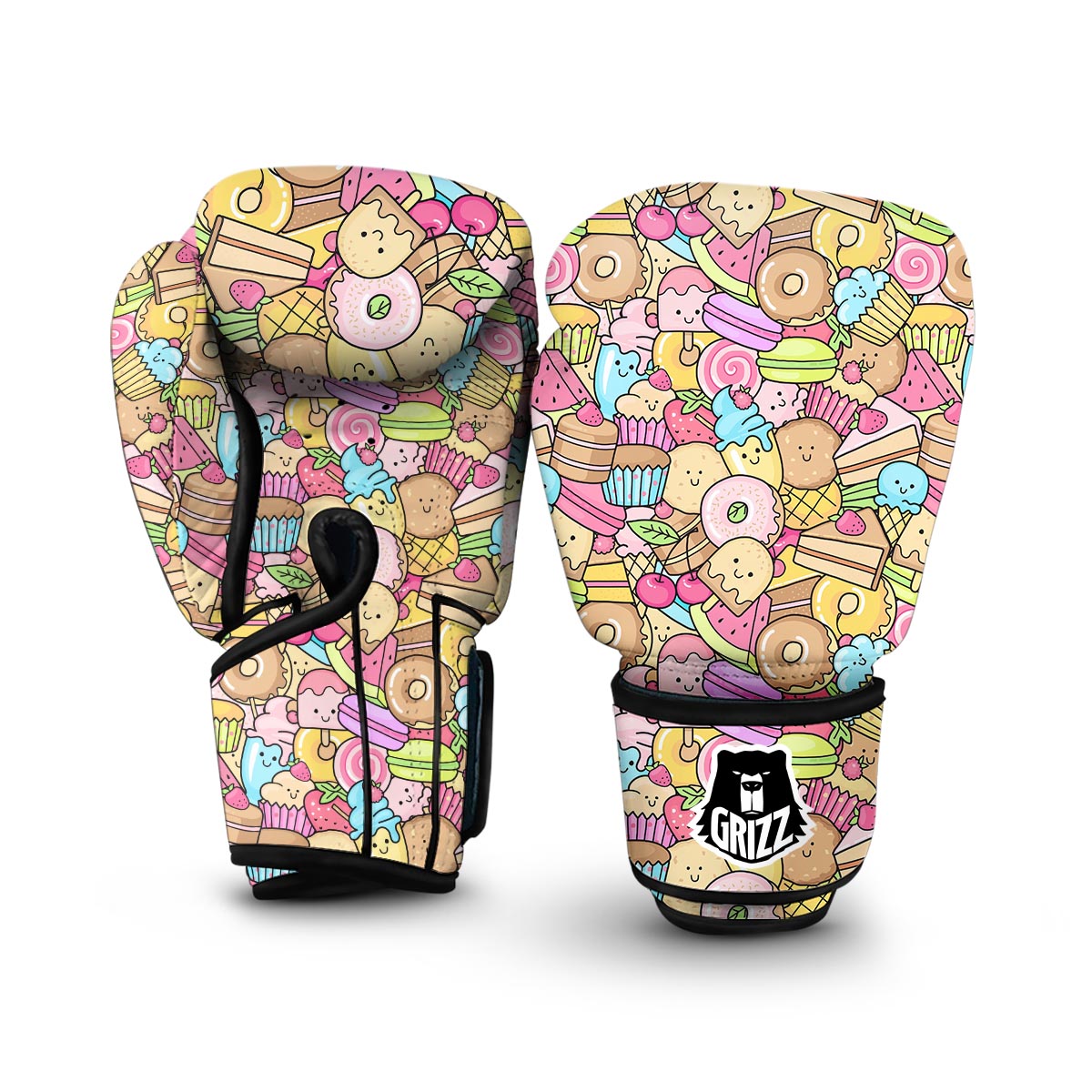 Pattern Print Dessert Cupcake Boxing Gloves-grizzshop
