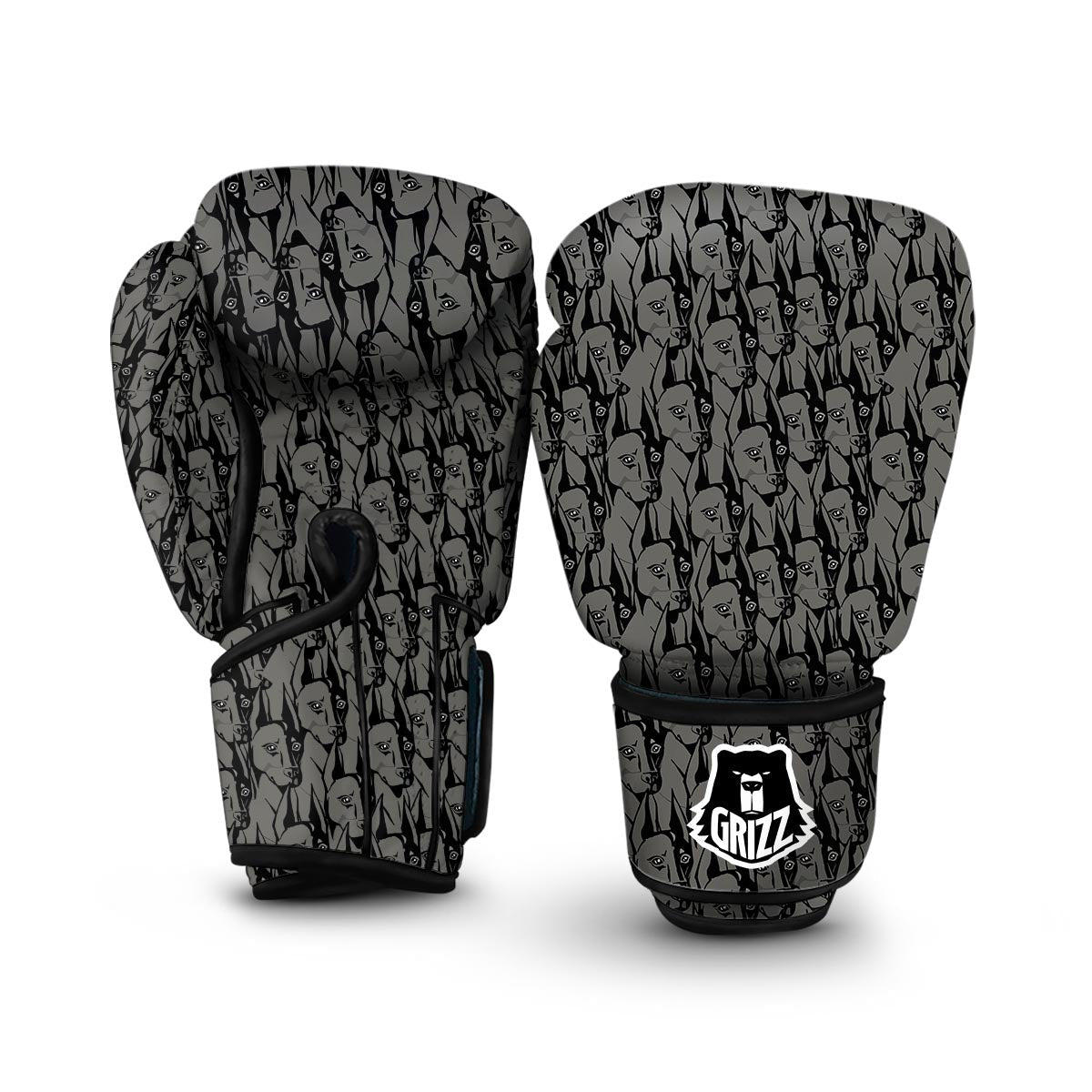 Pattern Print Dog Doberman Boxing Gloves-grizzshop