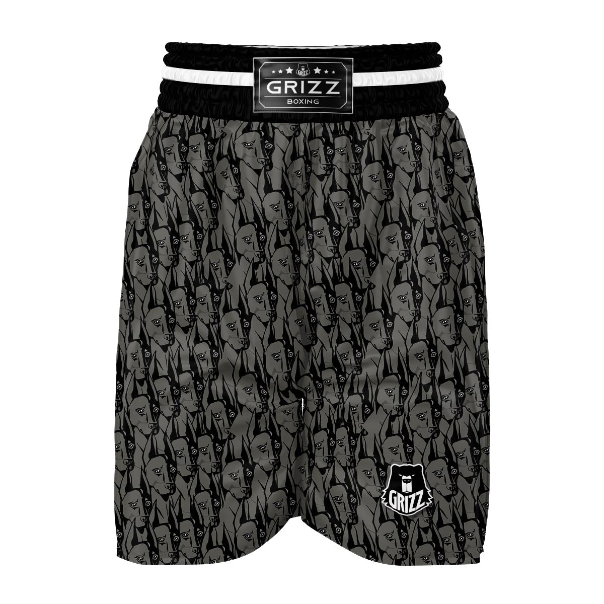 Pattern Print Dog Doberman Boxing Shorts-grizzshop