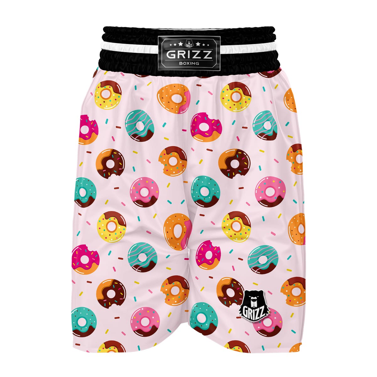 Pattern Print Donut Boxing Shorts-grizzshop