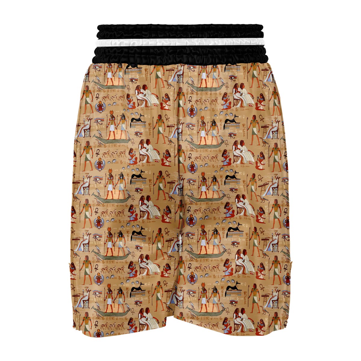 Pattern Print Egyptian Boxing Shorts-grizzshop