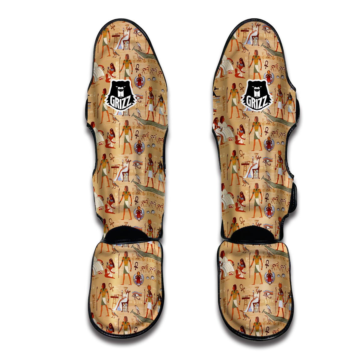 Pattern Print Egyptian Muay Thai Shin Guards-grizzshop