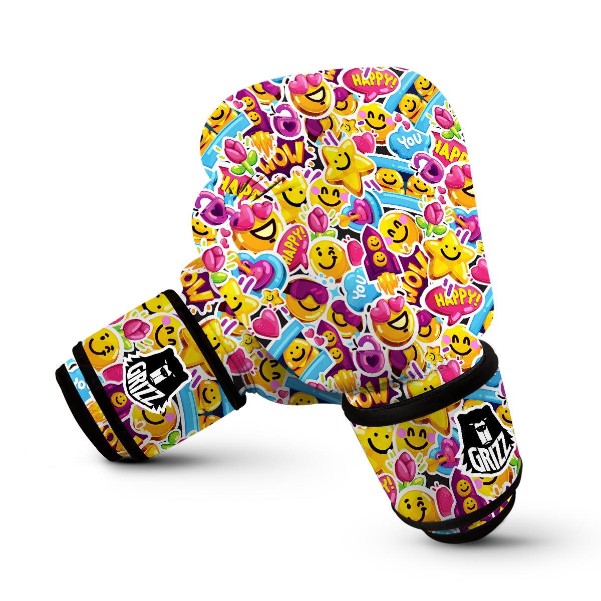 Pattern Print Emoji Boxing Gloves-grizzshop