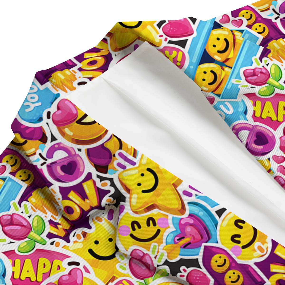 Pattern Print Emoji Men's Blazer-grizzshop