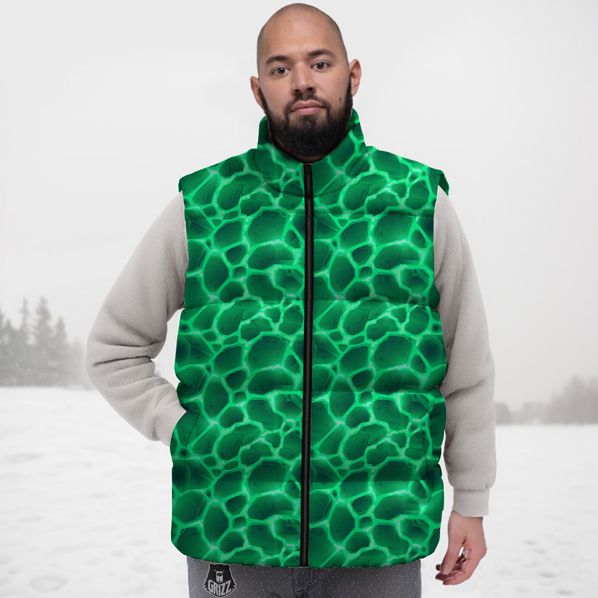 Pattern Print Fairy Down Vest-grizzshop