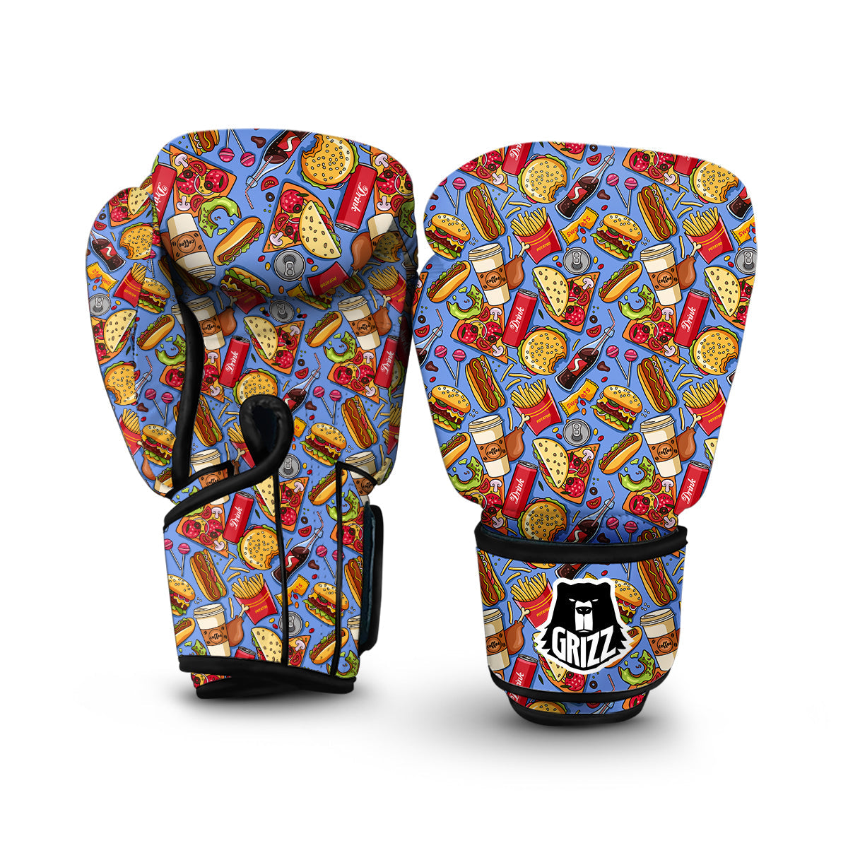 Pattern Print Fastfood Boxing Gloves-grizzshop