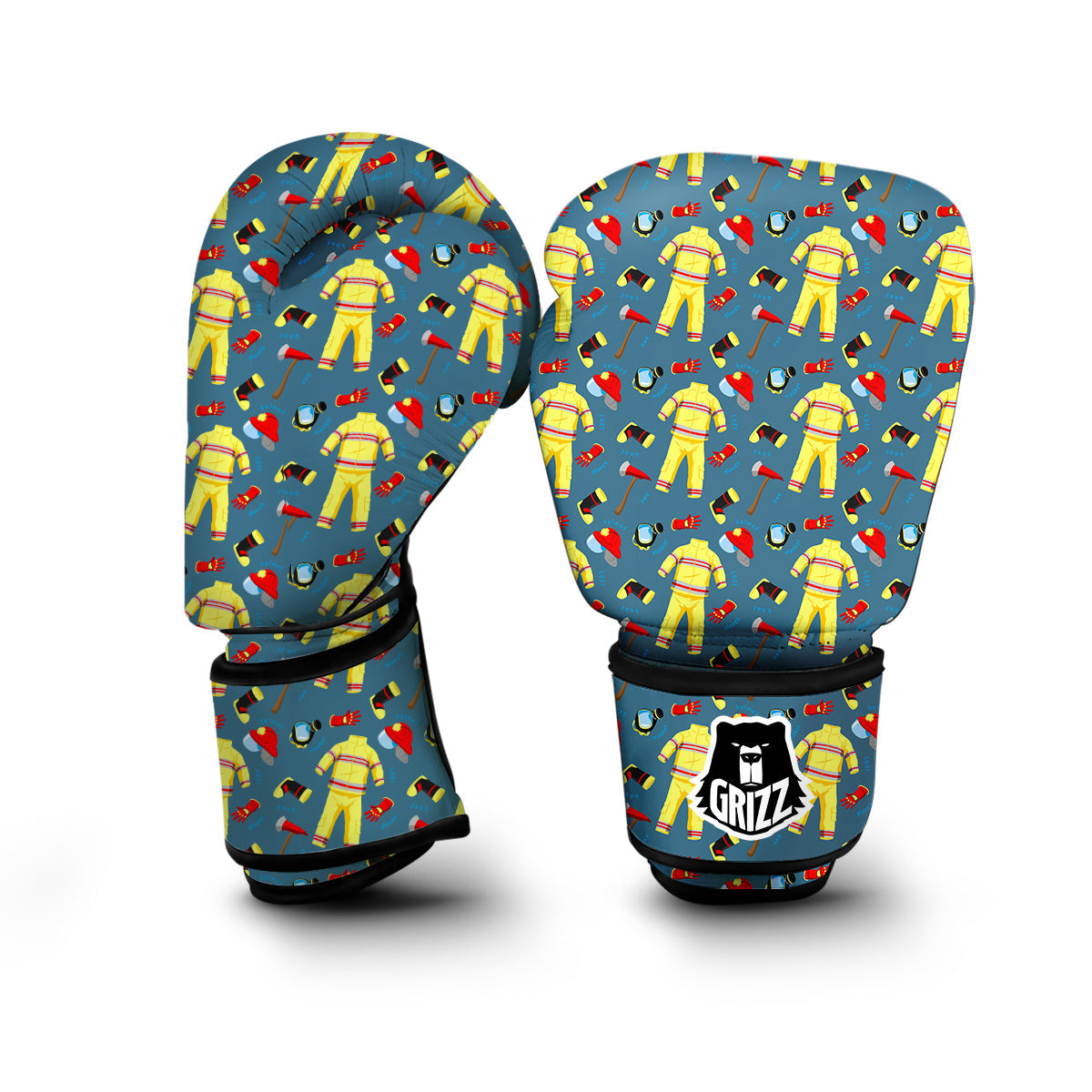 Pattern Print Firefighter Boxing Gloves-grizzshop