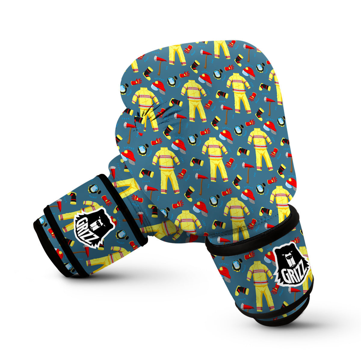 Pattern Print Firefighter Boxing Gloves-grizzshop
