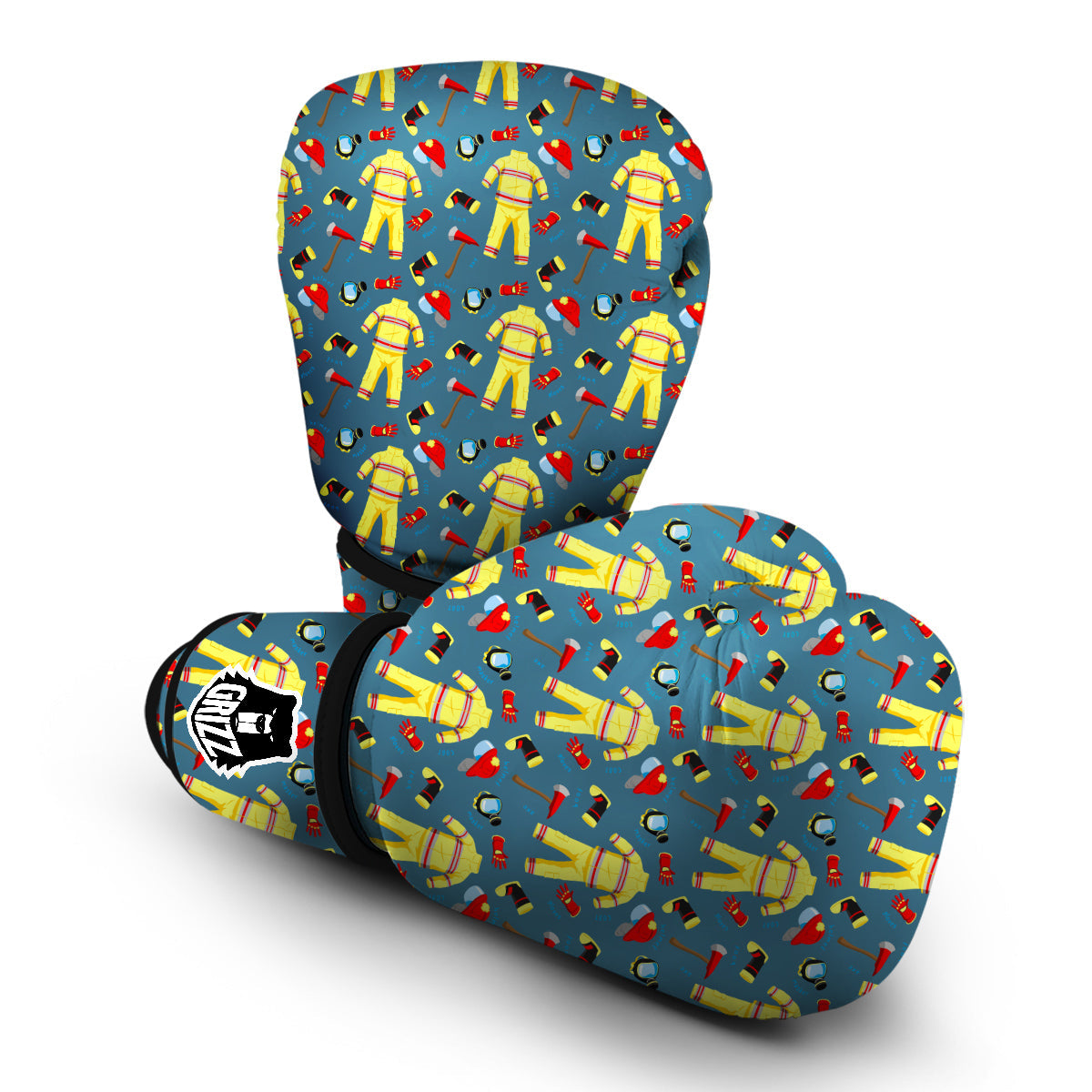Pattern Print Firefighter Boxing Gloves-grizzshop