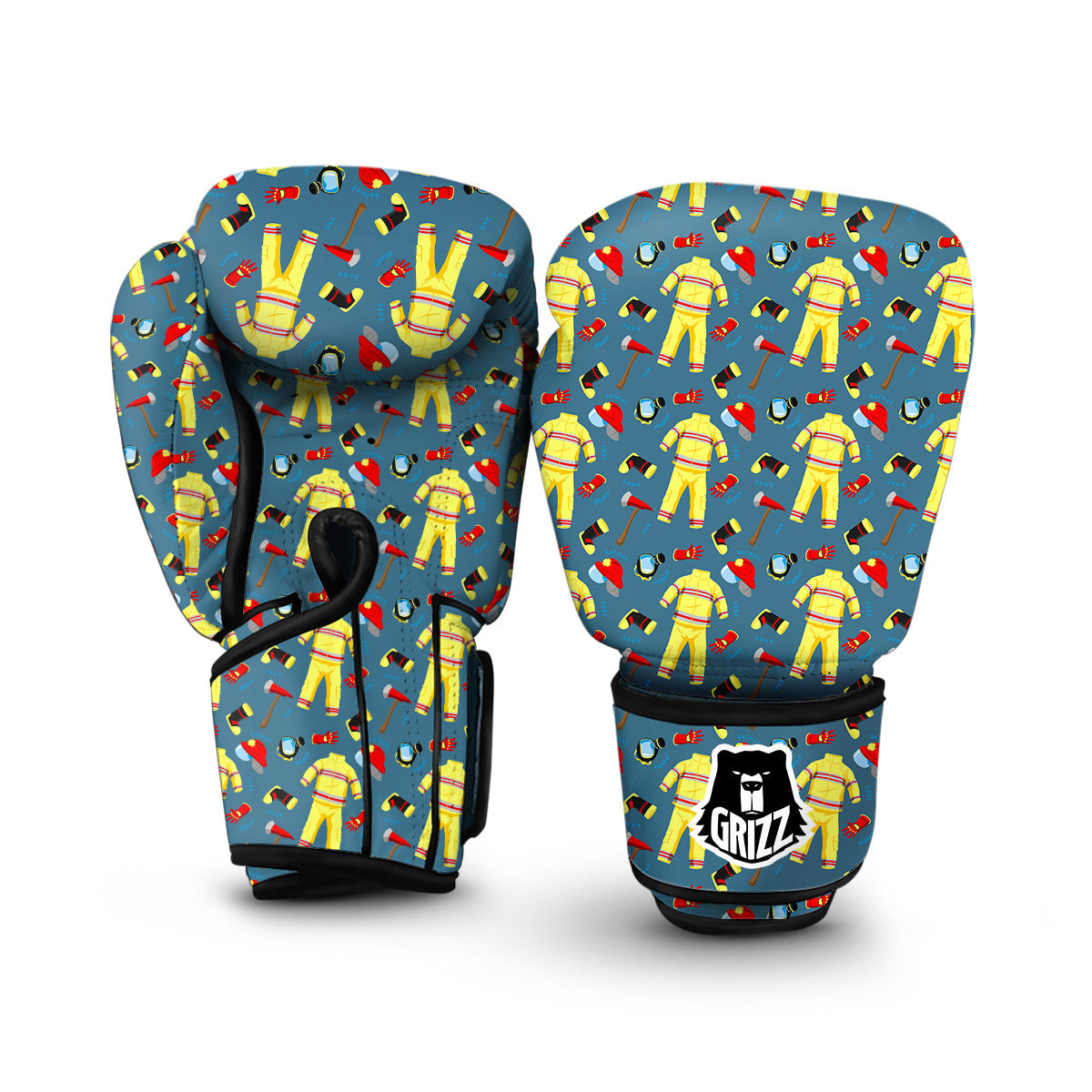 Pattern Print Firefighter Boxing Gloves-grizzshop
