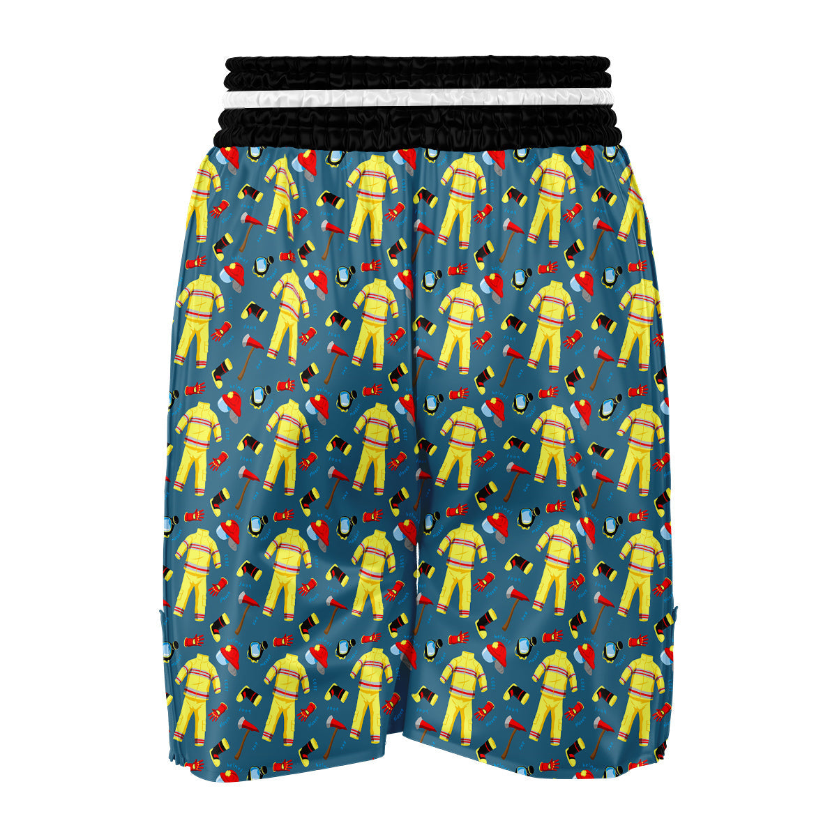 Pattern Print Firefighter Boxing Shorts-grizzshop