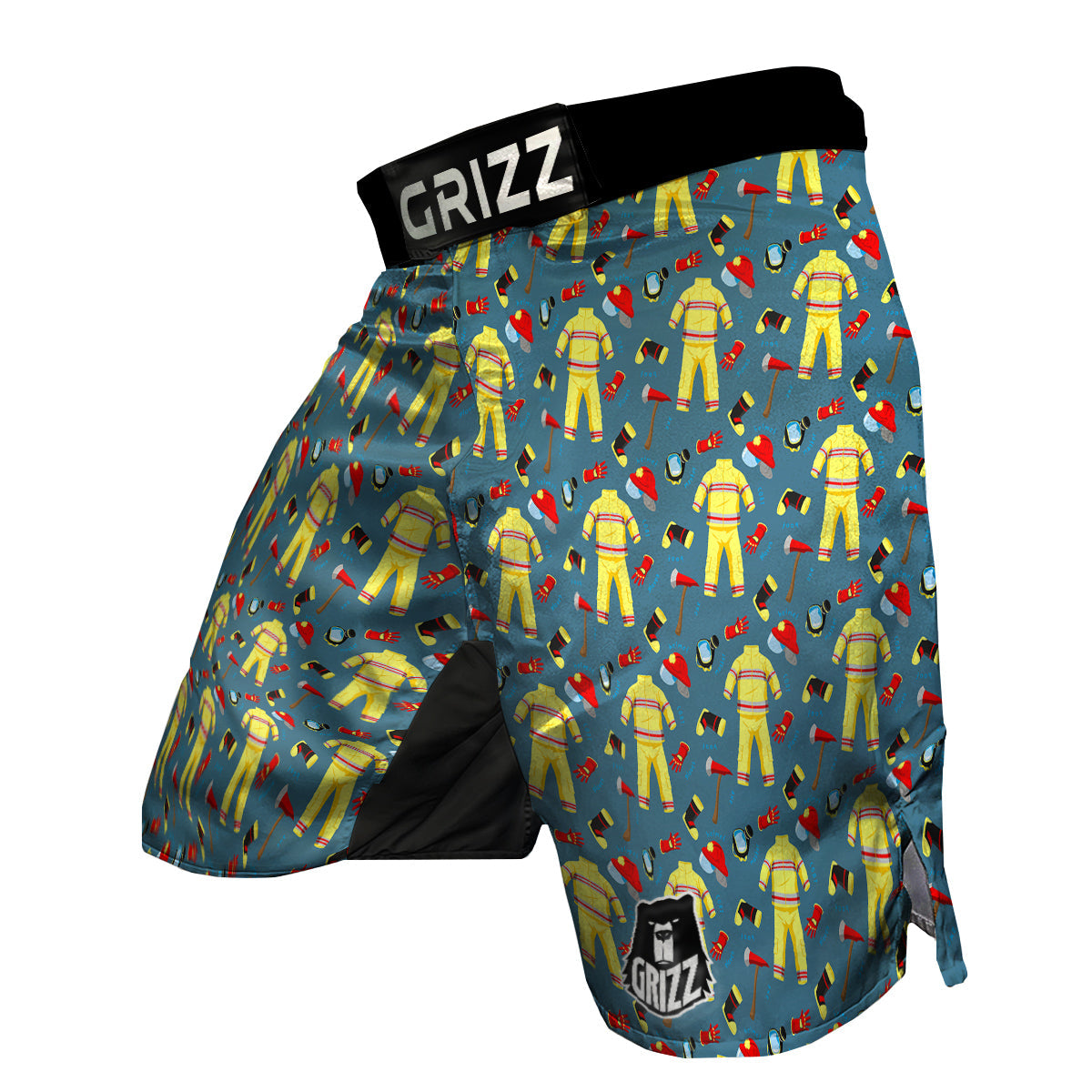 Pattern Print Firefighter MMA Shorts-grizzshop