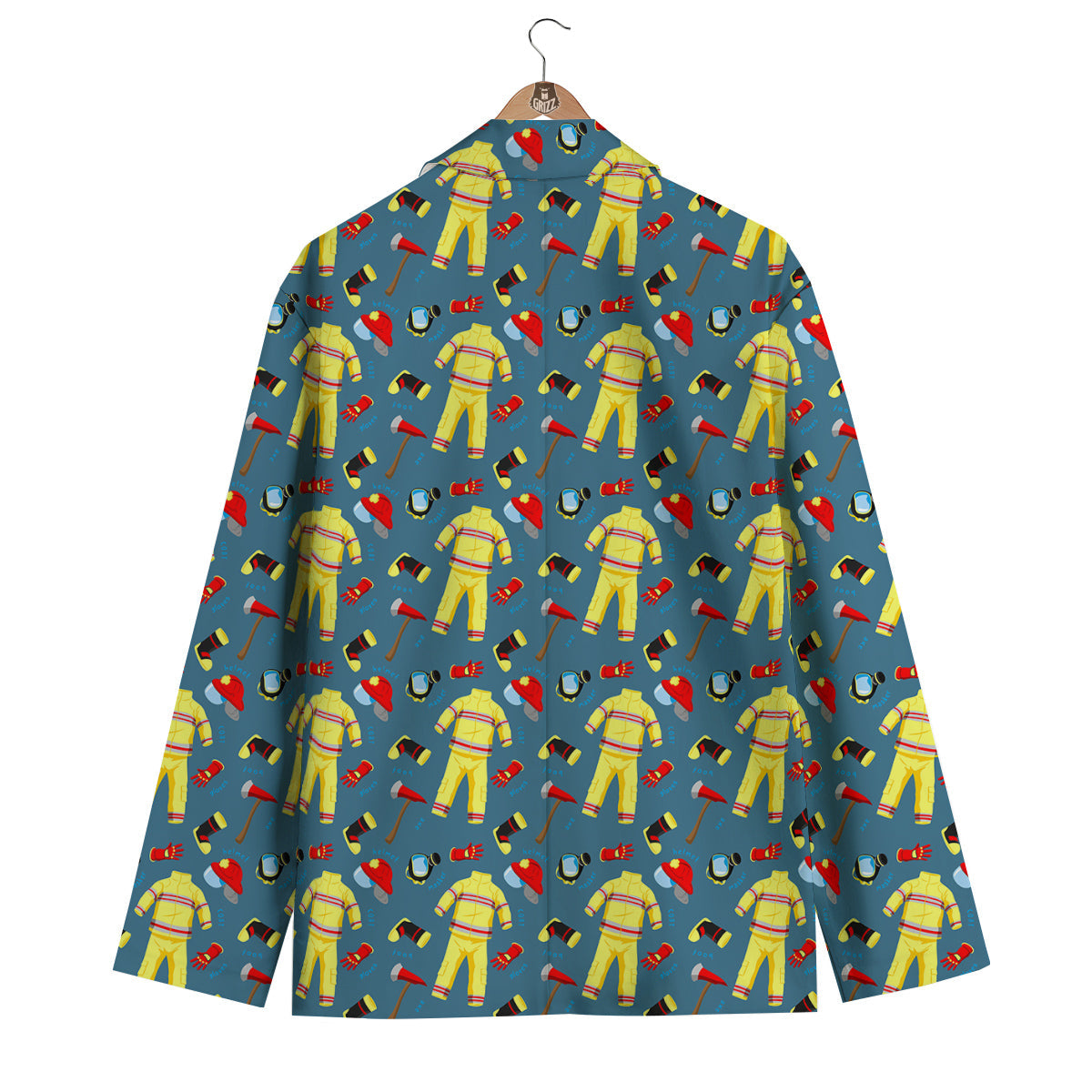Pattern Print Firefighter Men's Blazer-grizzshop