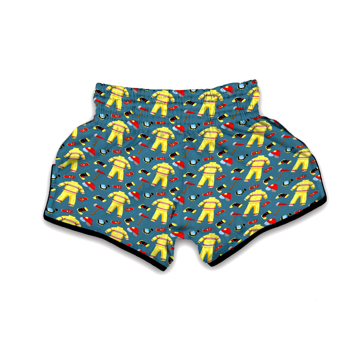 Pattern Print Firefighter Muay Thai Boxing Shorts-grizzshop