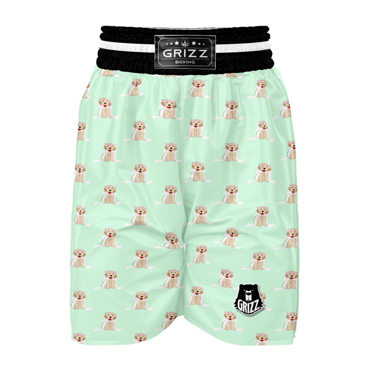 Pattern Print Golden Retriever Boxing Shorts-grizzshop