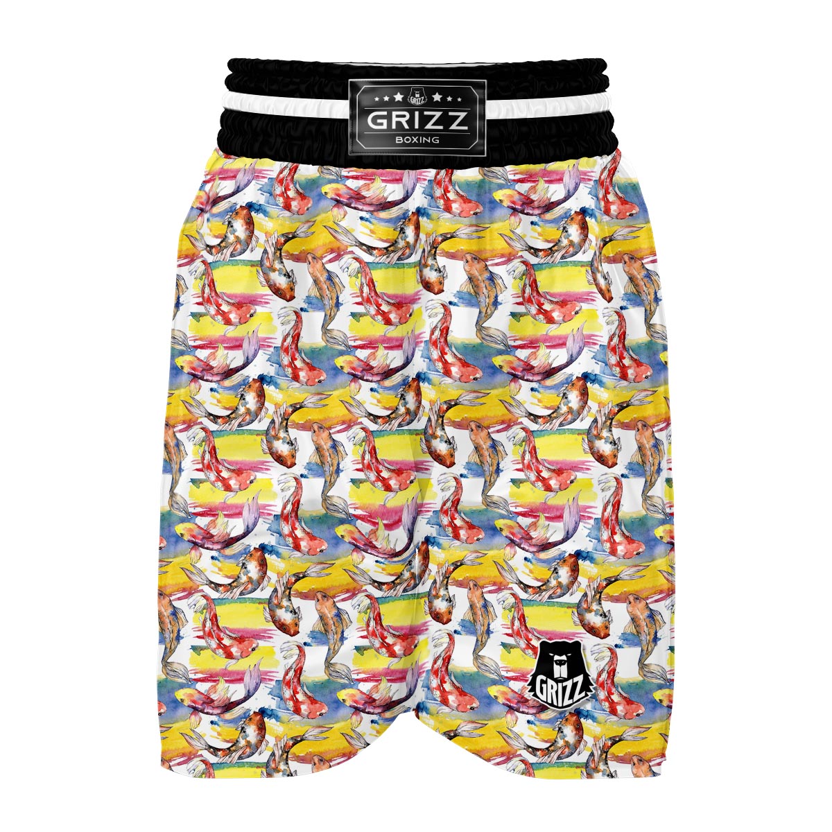 Pattern Print Goldfish Boxing Shorts-grizzshop