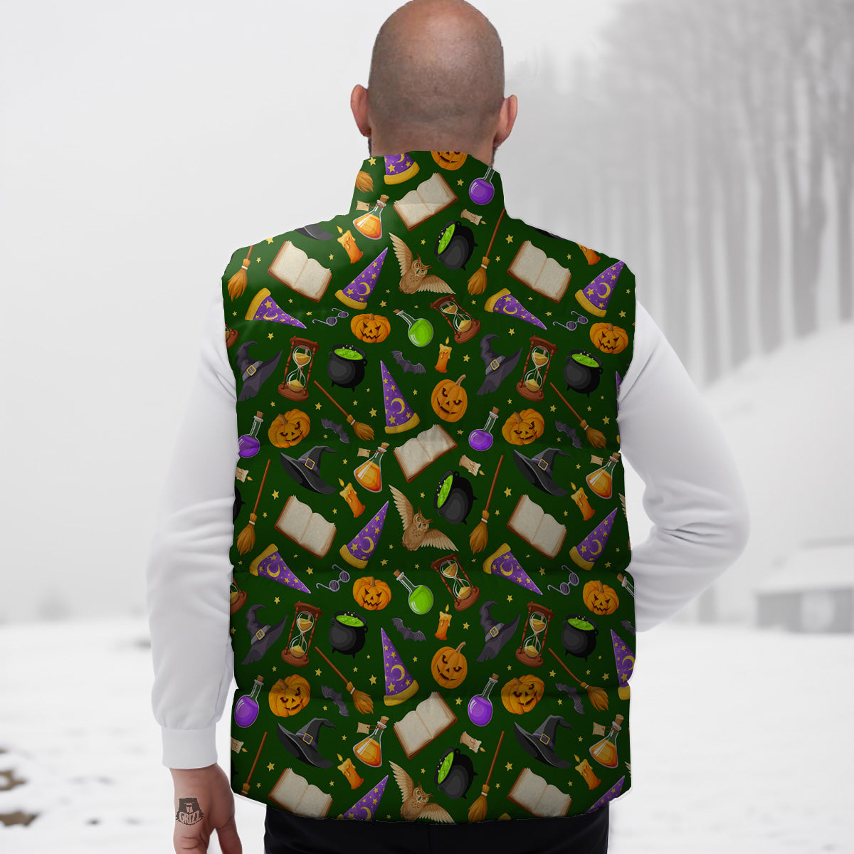 Pattern Print Goldfish Down Vest