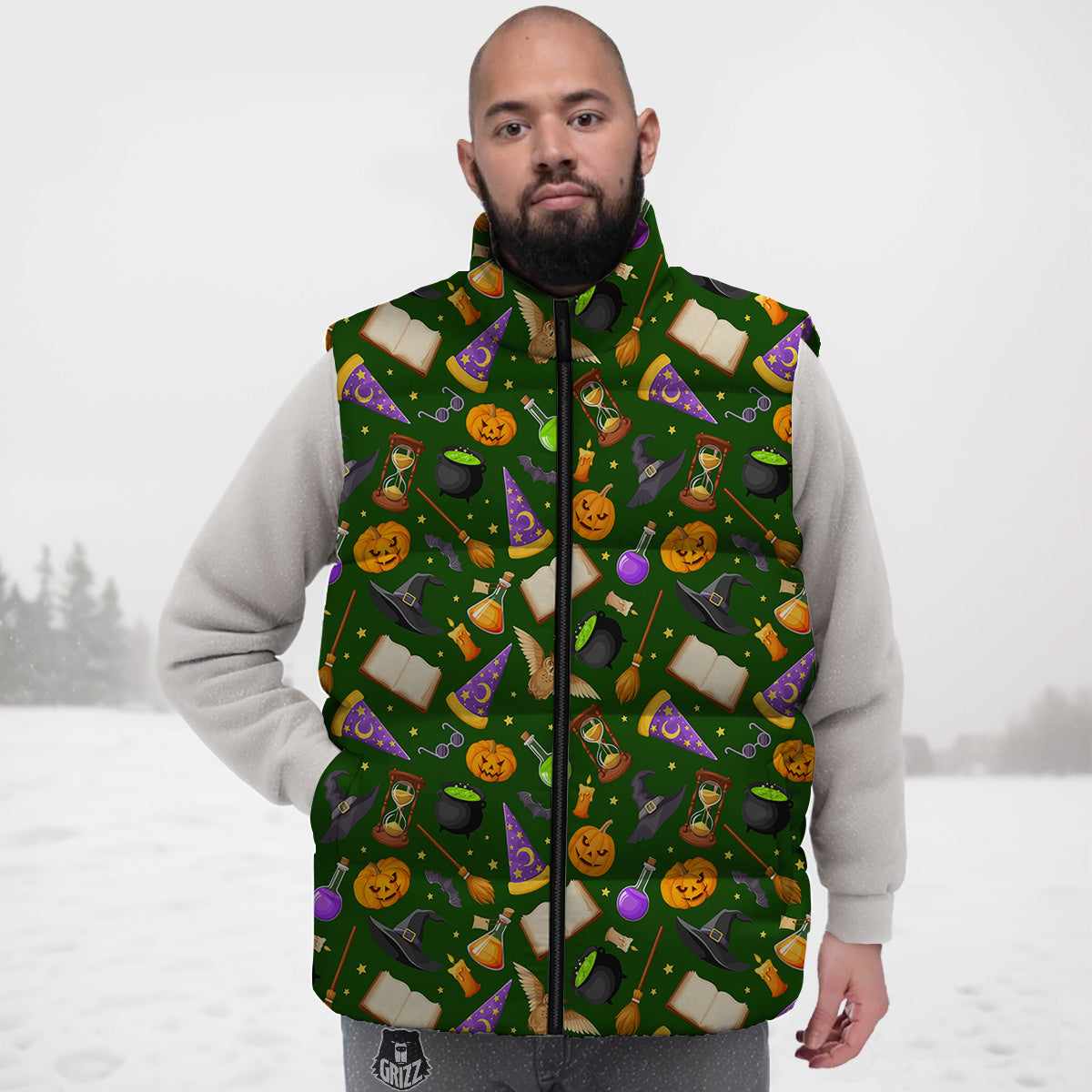 Pattern Print Goldfish Down Vest