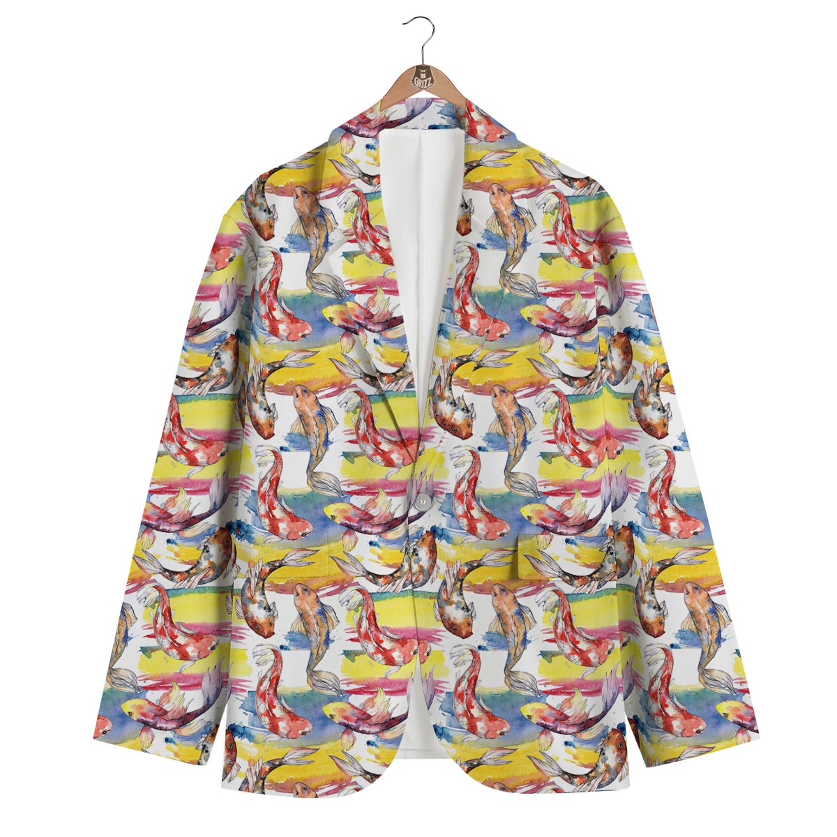 Pattern Print Goldfish Men's Blazer-grizzshop