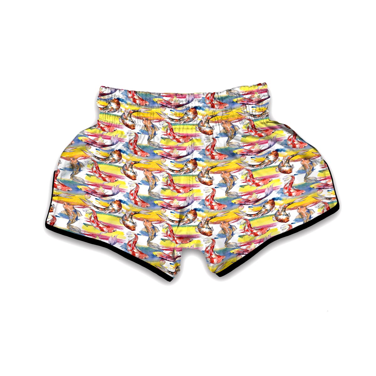 Pattern Print Goldfish Muay Thai Boxing Shorts-grizzshop