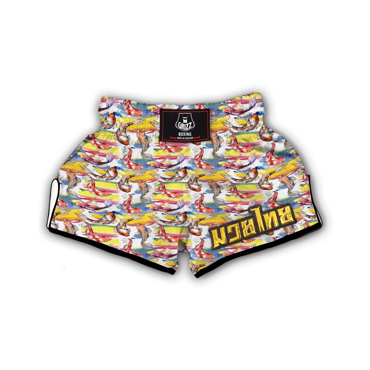 Pattern Print Goldfish Muay Thai Boxing Shorts-grizzshop