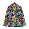 Pattern Print Graffiti Men's Blazer-grizzshop