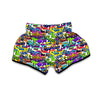 Pattern Print Graffiti Muay Thai Boxing Shorts-grizzshop