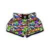 Pattern Print Graffiti Muay Thai Boxing Shorts-grizzshop