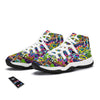 Pattern Print Graffiti White Bball Shoes-grizzshop