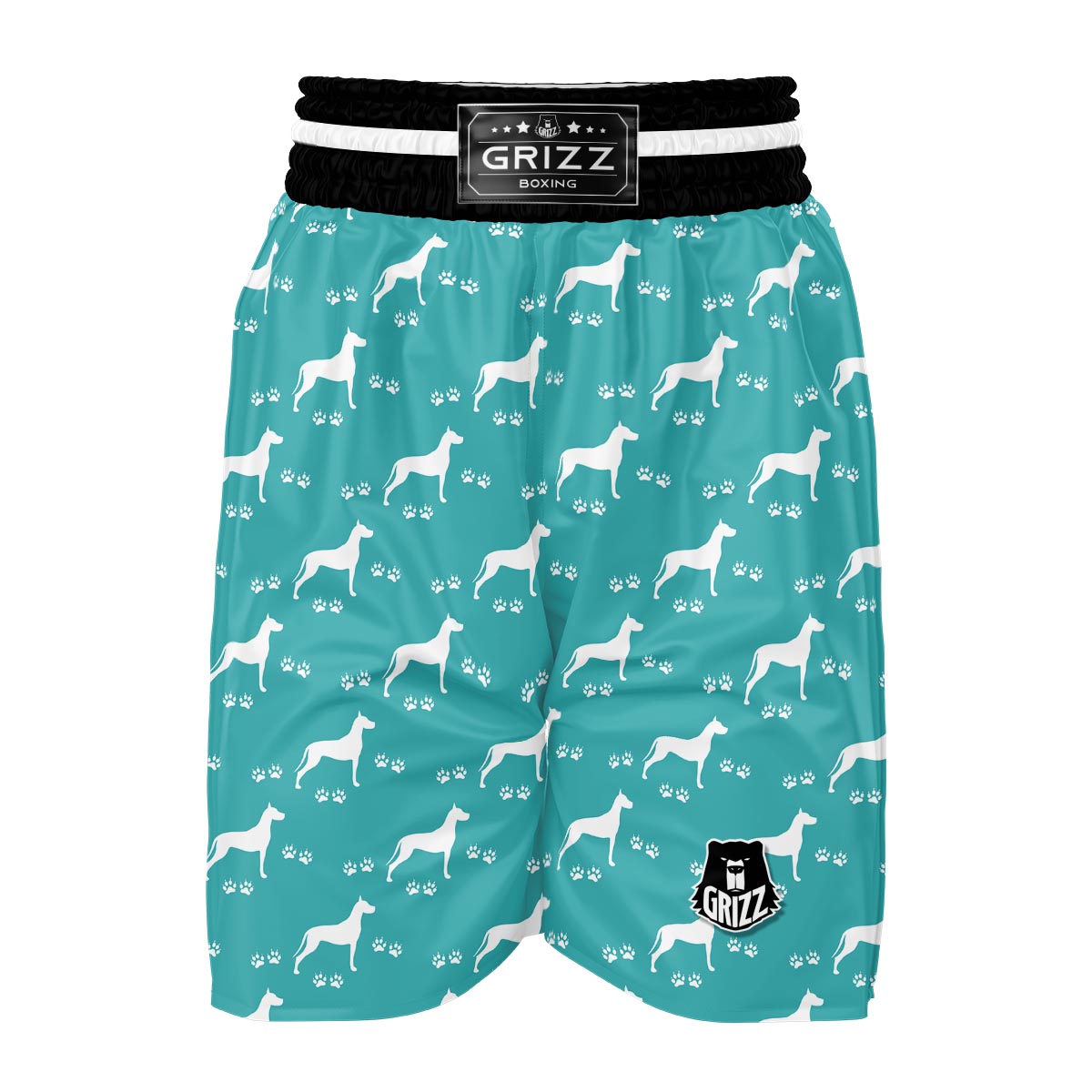 Pattern Print Great Dane Boxing Shorts-grizzshop