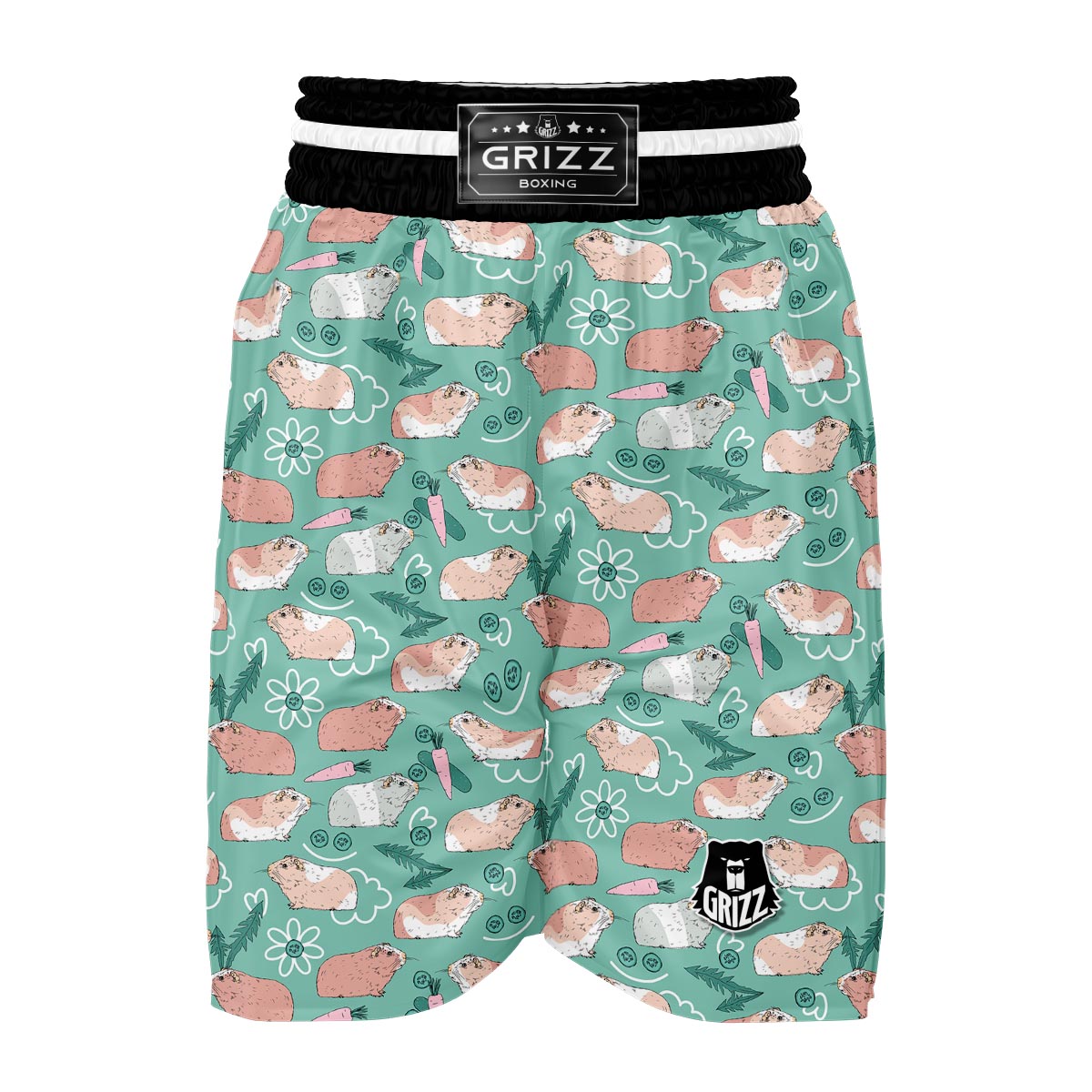 Pattern Print Guinea Pig Boxing Shorts-grizzshop