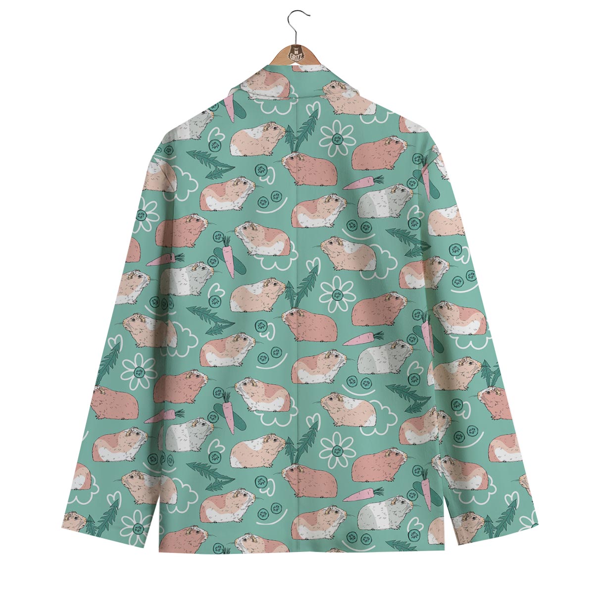 Pattern Print Guinea Pig Men's Blazer-grizzshop