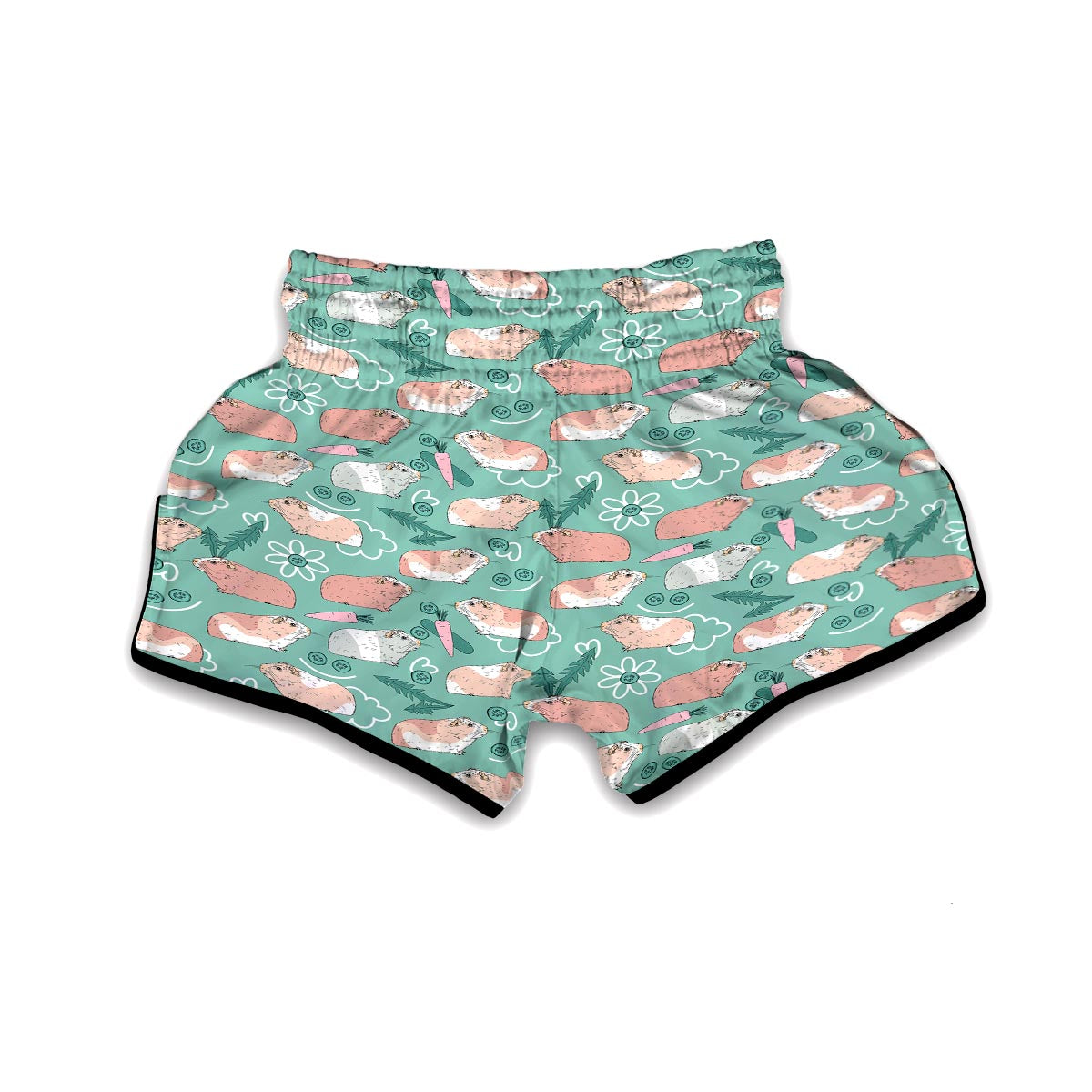 Pattern Print Guinea Pig Muay Thai Boxing Shorts-grizzshop