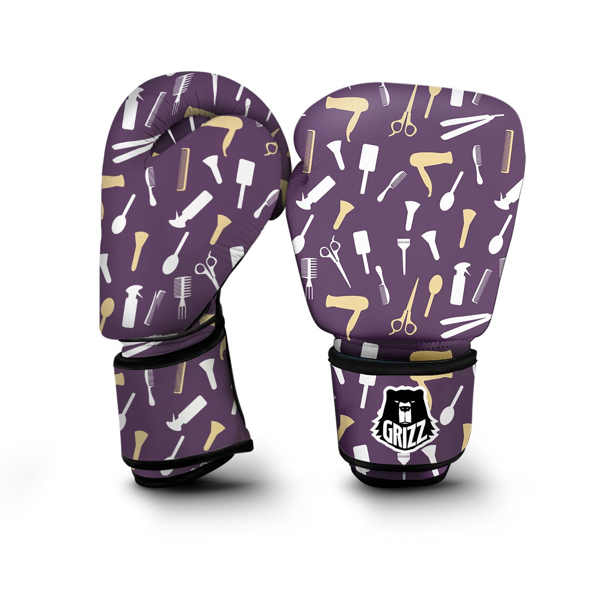 Pattern Print Hair Stylist Boxing Gloves-grizzshop