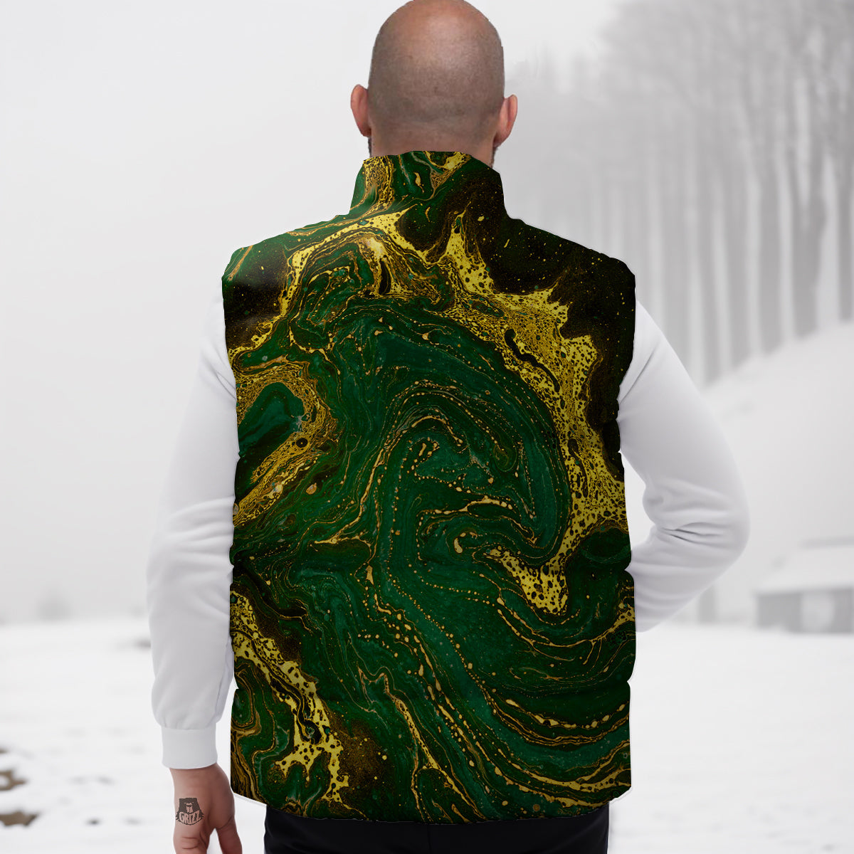 Pattern Print Heart Down Vest