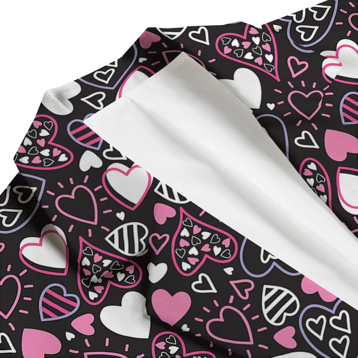 Pattern Print Heart Men's Blazer-grizzshop